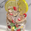20oz Custom glass tumbler cup with bamboo lid and handle